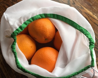 Reusable Produce Bags, Farmers market Bag, Eco Friendly, Drawstring Bag, Produce Bag, Reusable Bag, Shopping Bag, Reusable, Fruit Bag,