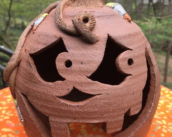 Votive Jack O Lantern with Candy Corn
