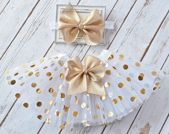 Cake Smash Outfit Girl, Baby Tutu, Baby Girl 1st Birthday Outfit, Gold Tutu, Birthday Tutu, Toddler Tutu, Cake Smash Outfit, Girl Tutu, Tutu