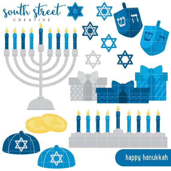 Hanukkah, Jewish, Cute Clipart, Personal & Small Commercial Use, Vector Clip Art, Instant Download, png, jpeg, eps Il_570xn