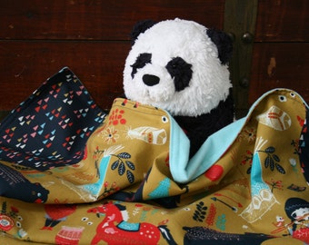 Organic Baby Blanket, Baby Blanket, Receiving Blanket, Stroller Blanket ~ Wildland ~ Baby Girl, Organic, Flannel