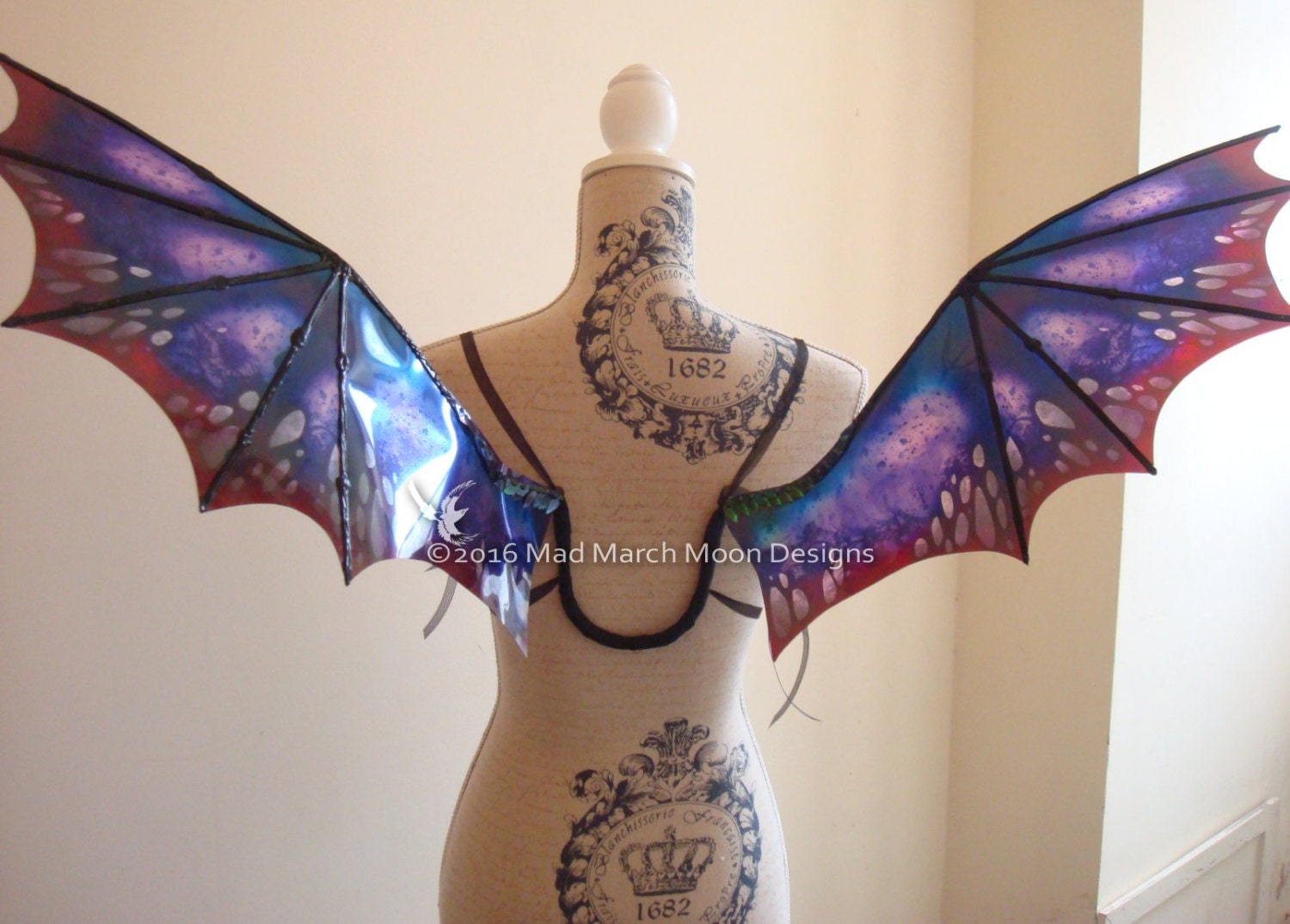 Wearable Dragon wings Adult Medium size iridescent