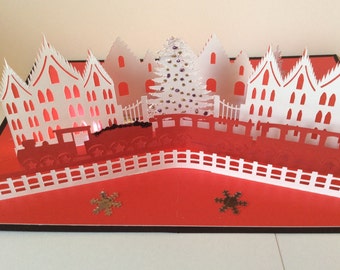 Festive train 3D Christmas card, Train Pop-Up Card for pop Brother dad grandad, Special family card, Handmade personalized ~ customised