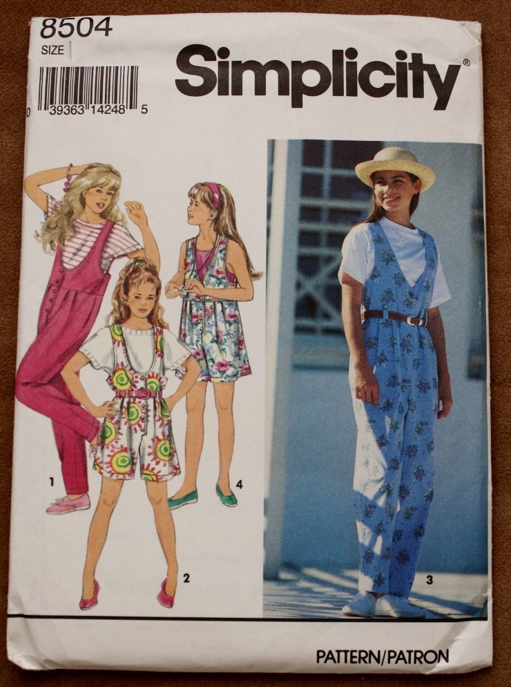 Simplicity 8504/ Girls Jumpsuit Sewing Pattern / UNCUT
