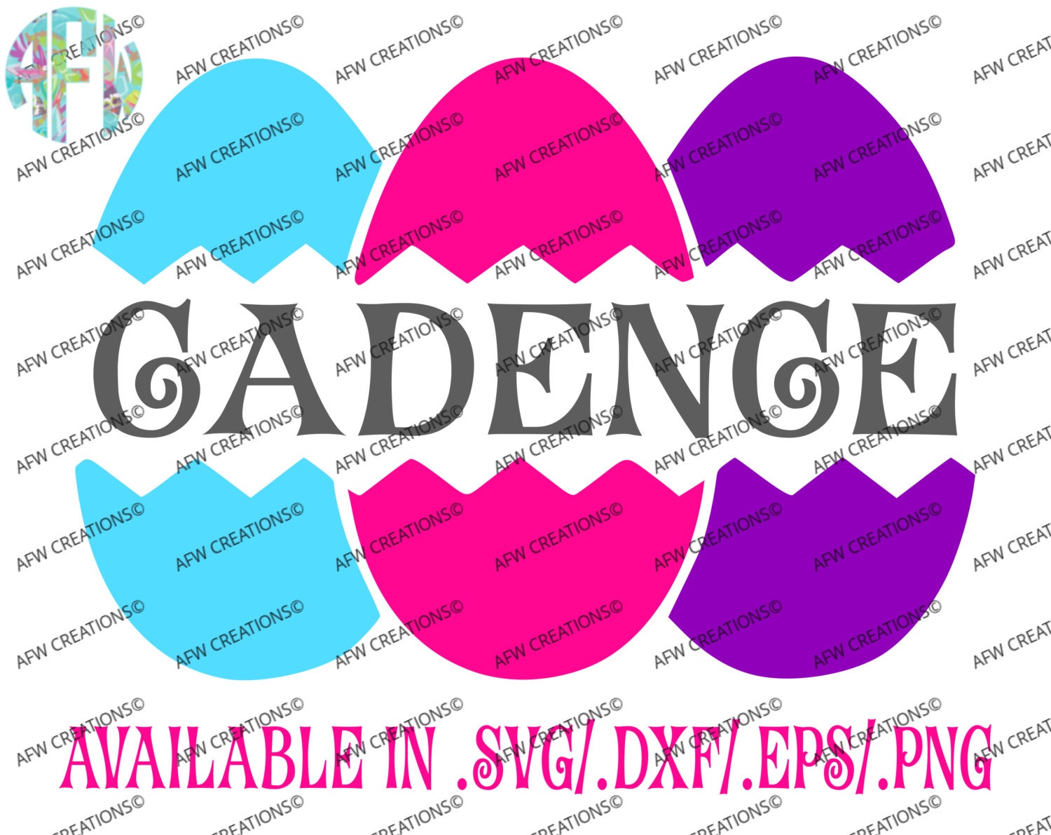 Digital Cut File Split Easter Eggs SVG DXF EPS by AFWifeCreations