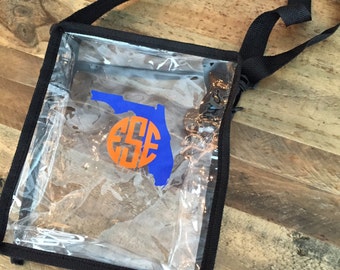Clear Stadium Bag - Monogram Stadium Bag, Monogram Stadium Tote, Personalized Stadium Bag,