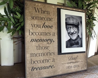In Memory Frame ~Lost Loved One Photo Memorial ~Those Memories Become a Treasure ~In Loving Memory Personalized Funeral Bereavement Gift