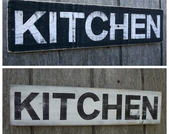 Wood Kitchen Sign Pallet Wood Sign Reclaimed Wood Sign Hand Painted Wood Sign