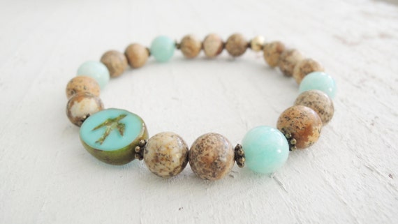 Turquoise Swallow Bracelet Beach Style by WildGardenDesigns