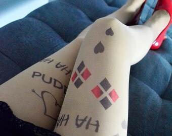 Harley Quinn Inspired Tights , Harley Quinn Costume , Halloween Costume