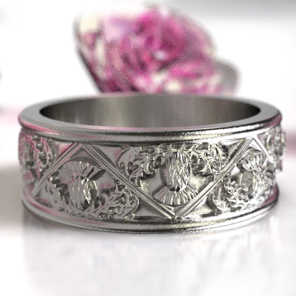 Thistle Ring 925 Sterling Silver Scottish Ring Unique Rings