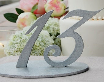 Silver Glitter Wedding Table Numbers, Silver Table Number for Weddings, Metallic Table Number, Wedding Table Decor, Wedding Reception Table