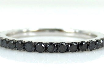 0.82cts Black Diamond Eternity Band set in 18k White Gold