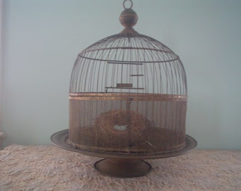 Hendryx Brass Birdcage Antique Vintage Bird Cage