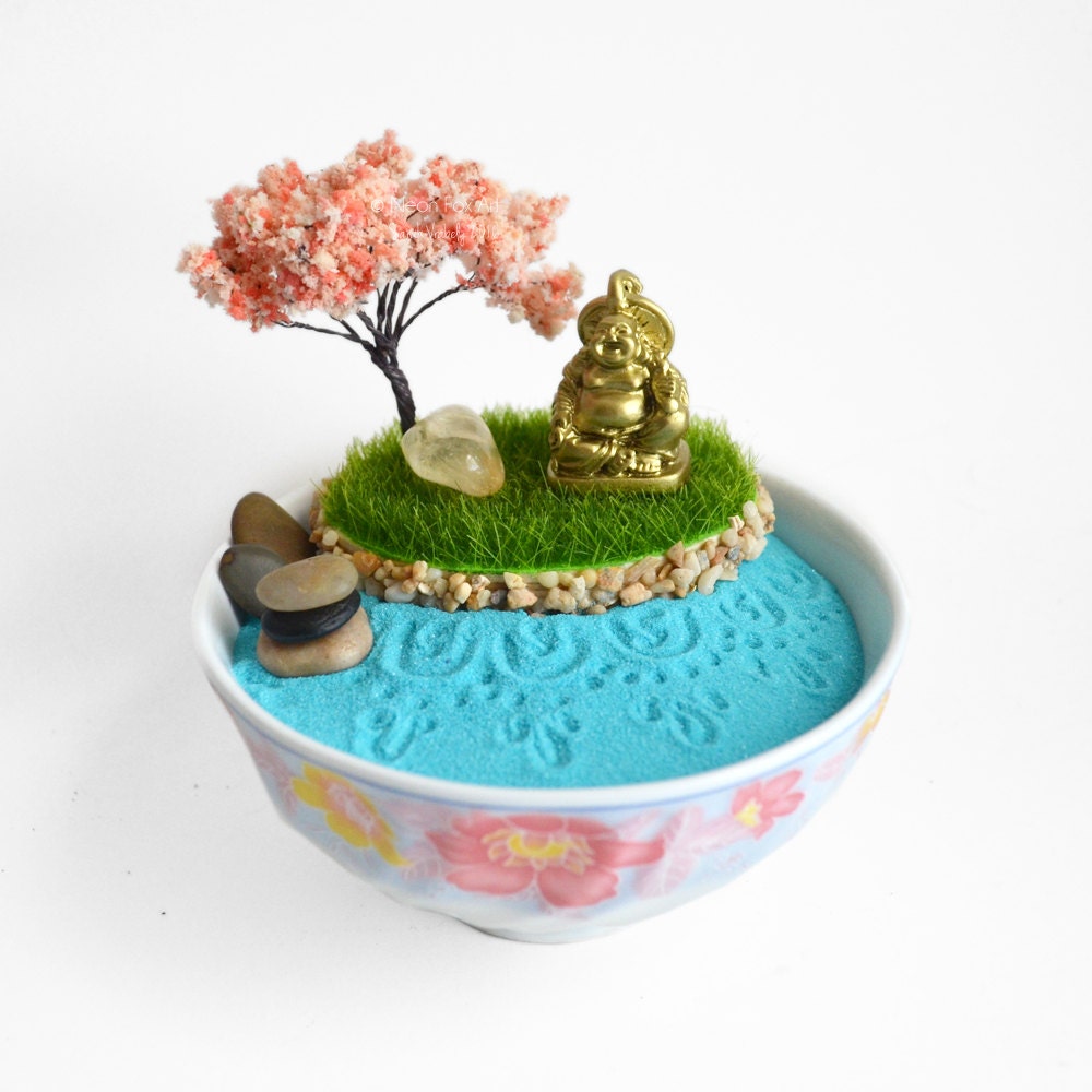 Mini Zen Garden // Buddha Statue // Desk Toy // Fairy Garden