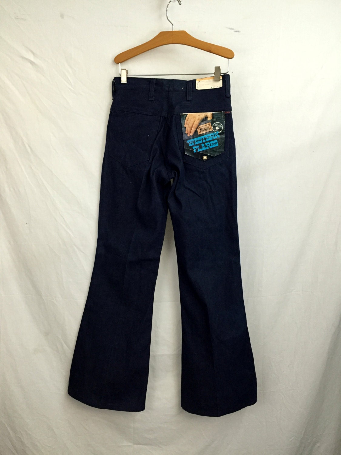 Vintage 70s Men's Bell Bottom Denim Jeans by AmusedClothingCo