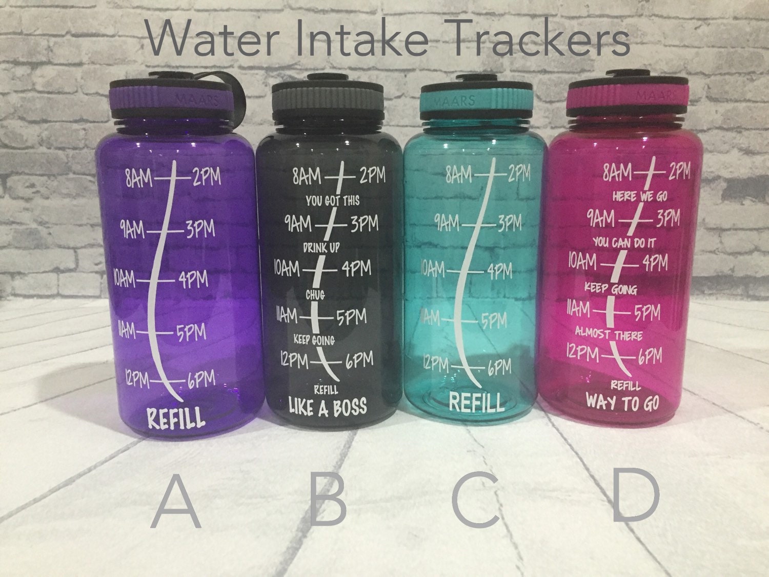 Personalized Water Bottle Water Intake Tracker Daily Water