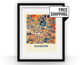 Glasgow Map Print - Full Color Map Poster