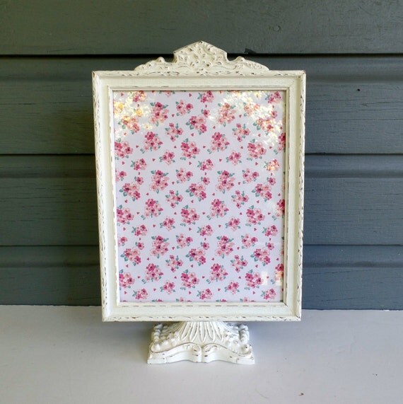 Antique Picture Frame 8x10 Pedestal Ornate Wood Table Top