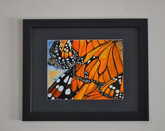 Watercolor Monarch Butterfly Painting Print titled