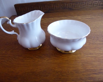 Vintage Royal Albert, Bone China, VAL D'OR Cream and SugarSet Circa 1970's
