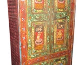 Antique Storage Armoire Indian Bedroom Rustic Cabinet