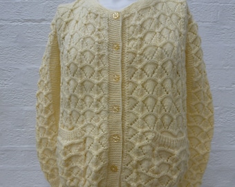 Vintage cardigan handmade top chunky knit cardigan womens clothing 80s boho top ladies clothes winter cardigan gift handmade clothes womens.