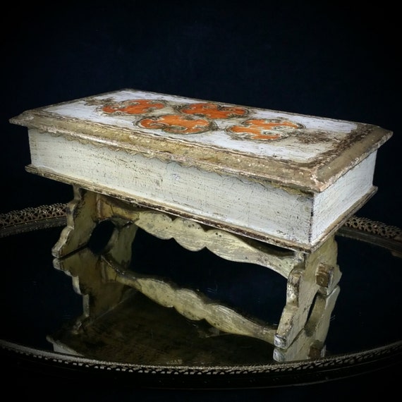 Wooden Italian Jewelry Box Wood Trinket Box Chest Florentia