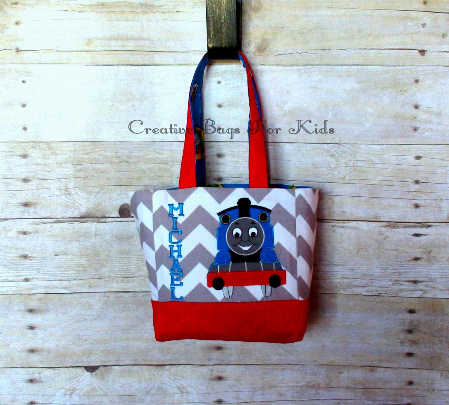 Train tote bag/ Train lunch bag/ Thomas Train bag/ Kids tote