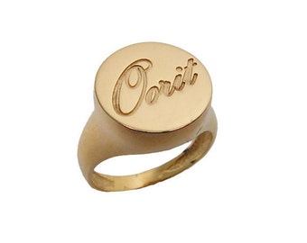 Name ring. Gold name ring. Unisex ring. Men ring. Signet ring. Name gold ring. Signet name ring. Unisex name ring. Unisex gold ring. Gifts