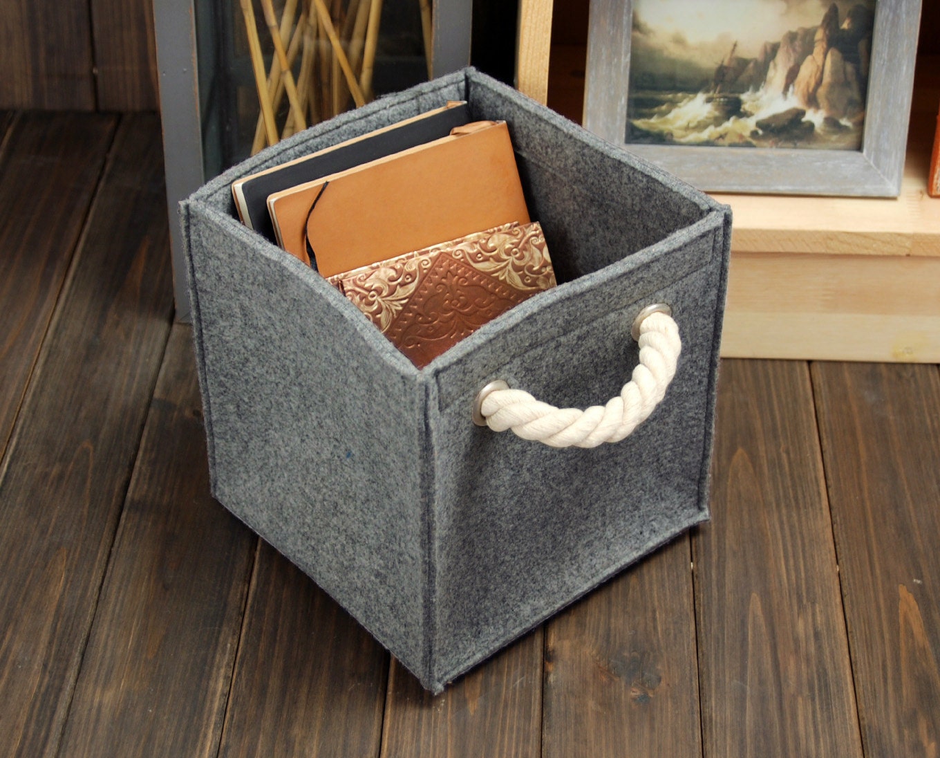 Felt Storage Box Felt Container Basket Storage Bin Storage