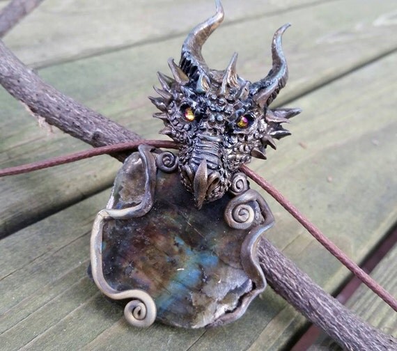 Labradorite Dragon Head Pendant By Makoslacreations On Etsy