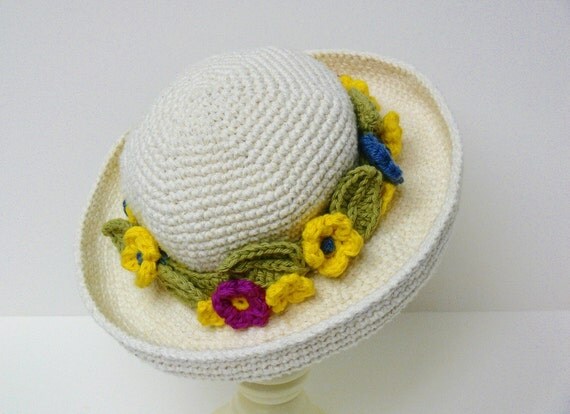pattern hat womens crochet winter for Spring Hat Girls Pattern  Hat   Crochet Summer Hat   Easter    Sun