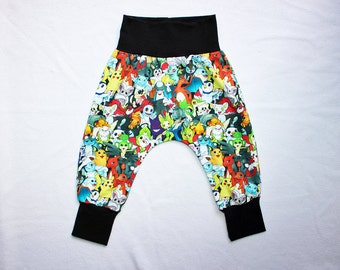 Kids Pokemon Harem Pants Toddler Boy Pokemon Harem Pants Baby Boy Pokemon Outfit Baby pikachu Pokemon Go pants Kids Boys Pokemon costume