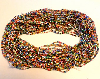 SALE Vintage Early To Mid 1950's Multicolored Czech Glass Christmas Beads Sourced Out Of Africa And Sold By The Strand