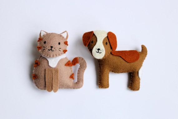 pattern felt ornaments 2 animals crib mobile  DIY wool felt