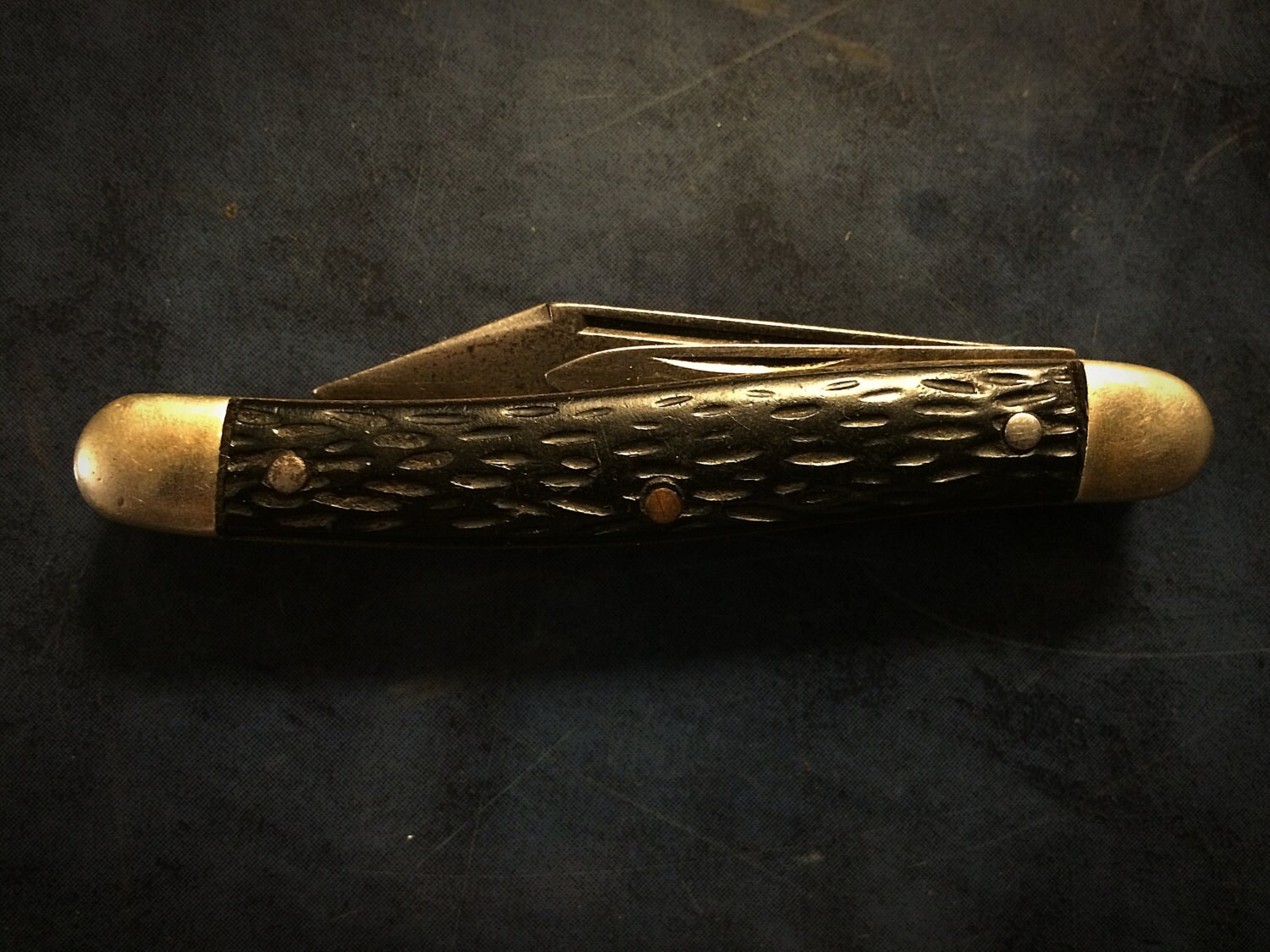 Vintage Kingston Cutlery Company USA 2 Blade Serpentine Pocket