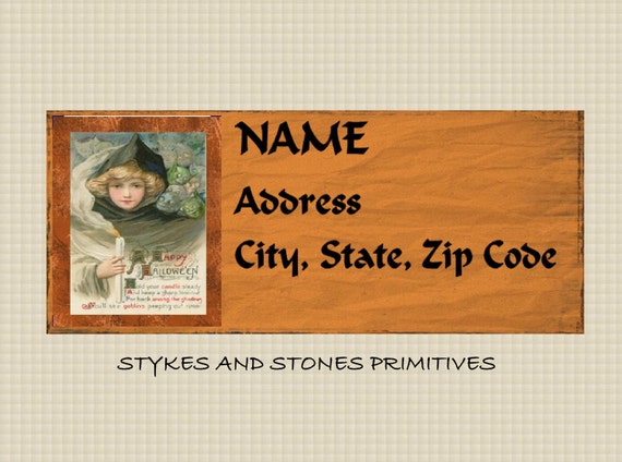 Personalized Address Labels Halloween Witch By StykesandStones