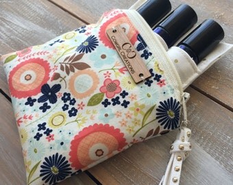 Petite Essential Oil Bag, essential oil case, carrying case, holder, roller bottles, travel bag, 15ml bottles, purse organizer, small, mini
