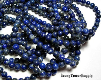1 Strand 6mm Lapis Lazuli Beads, Gemstone Beads, Blue Beads, Round Beads, Semi Precious Beads, Natural Stone Beads
