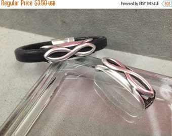 On Sale NOW 25%OFF Infinity Tube Spacer Bead for 10x6mm Licorice Leather Antique Silver Z562 Qty 1