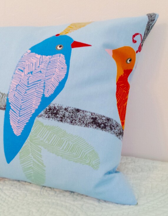 RESERVED Large 14x36 Pillow Cover ONLY Ikea Blue Birds