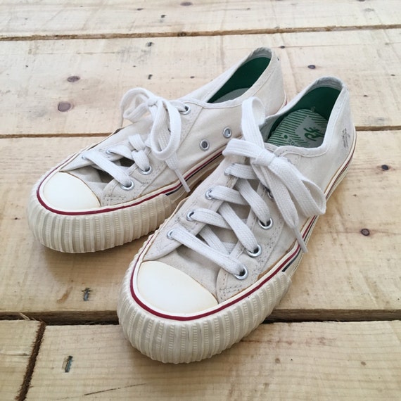 SALE Vintage 80s 90s Cream Colored PF Flyer Low Top Sneakers