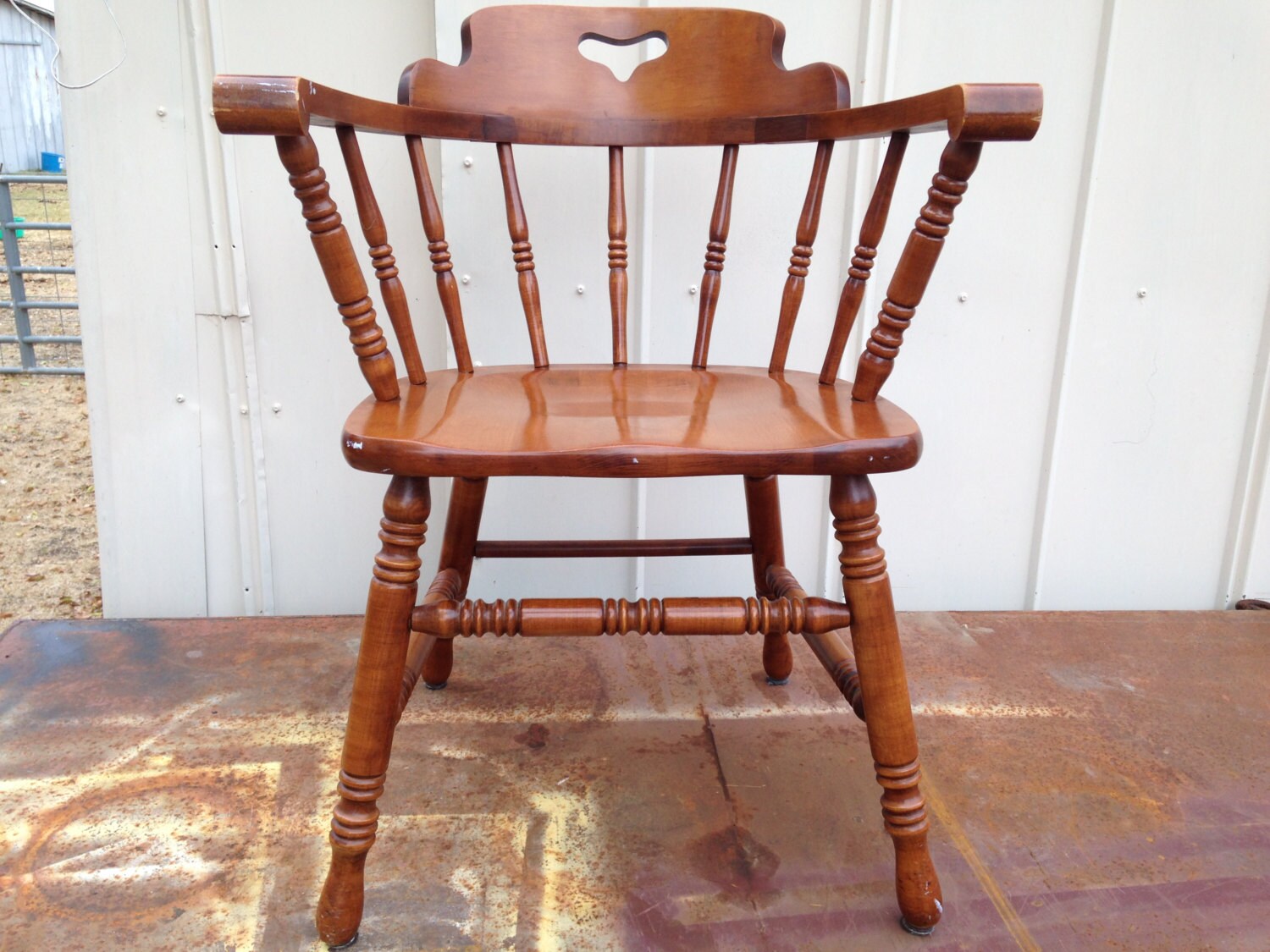 Vintage Tell City Captain's chair Solid rock maple Arm by JensHens