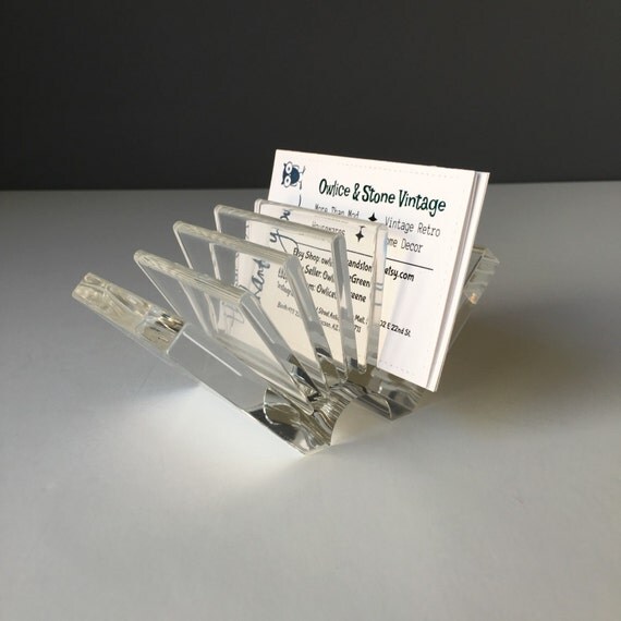 Guzzini Lucite Or Acrylic Business Card Or Letter Holder