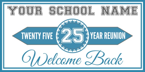 Blue White School  Class Reunion Banner 