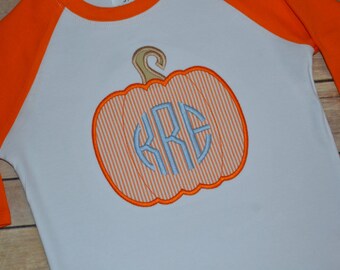 Boy pumpkin monogrammed shirt, boy fall pumpkin raglan outfit, pumpkin patch shirt, toddler shirt, fall shirt, fall pictures, boy shirt