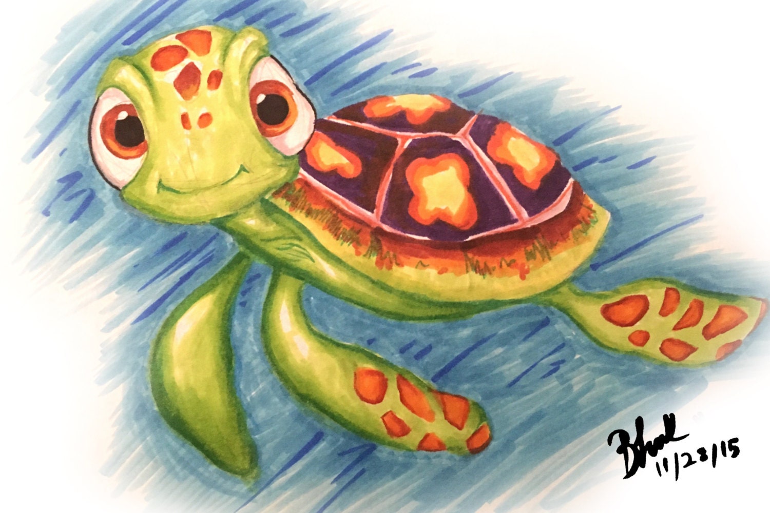 Squirt Finding Nemo Drawing by artbybeth08 on Etsy