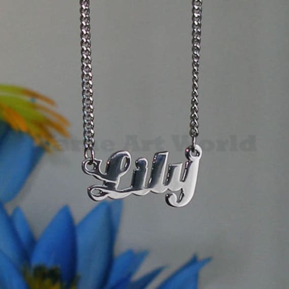 Lily name necklaces. stainless steel. next day ship. never