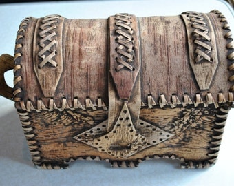Handmade Chest bark, chest from birch bark, birchbark chest, footlocker from birch bark